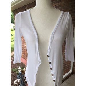 White V-neck Cardigan